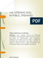 The Listening Skill in Public Speaking