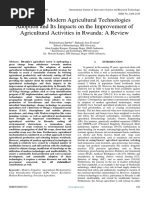 Updates On Modern Agricultural Technologies Adoption and Its Impacts On The Improvement of Agricultural Activities in Rwanda A Review