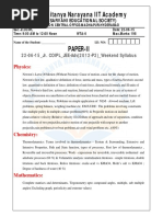 Sri Chaitanya Narayana IIT Academy: Physics