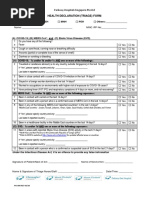 Health Declaration (Triage) Form: (A) Covid-19 (B) Mers Cov and (C) Ebola Virus Disease (Evd)