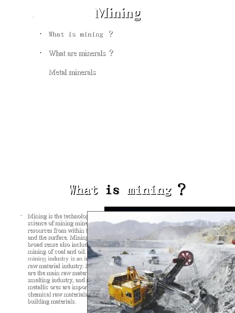 Understanding Mining and Minerals | PDF