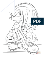 Knuckles The Echidna de Colorat - Desene de Colorat Gratis PDF