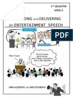 Organizing Delivering An Entertainment Speech