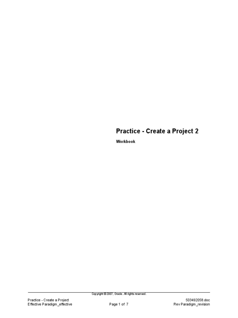 Practice - Create A Project 2: Workbook | PDF | Oracle Corporation | Euro