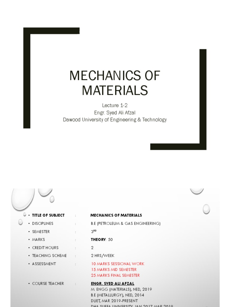 Mechanics of Materials | PDF | Deformation (Engineering) | Stress ...
