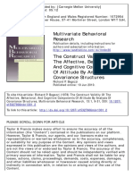 Multivariate Behavioral Research: To Cite This Article: Richard P. Bagozzi (1978) The Construct Validity of The