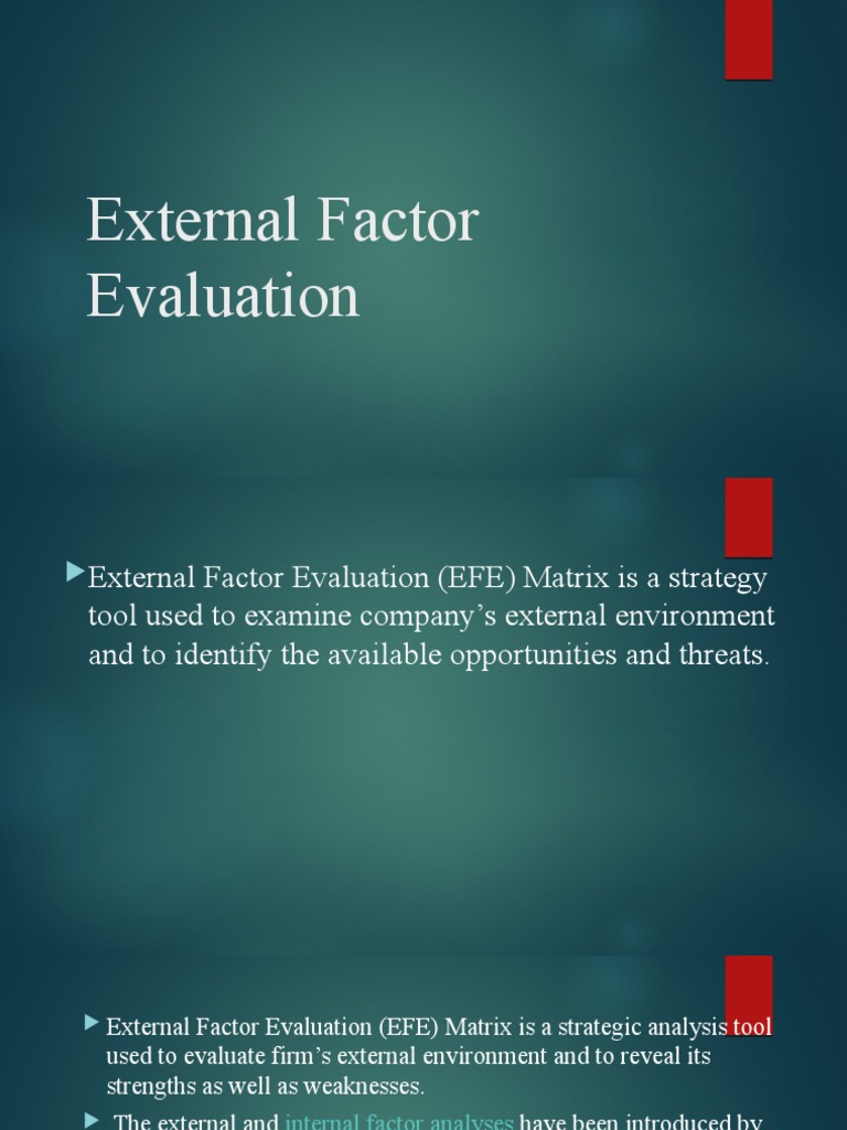 EFE Matrix in Strategic Management | PDF | Matrix (Mathematics ...