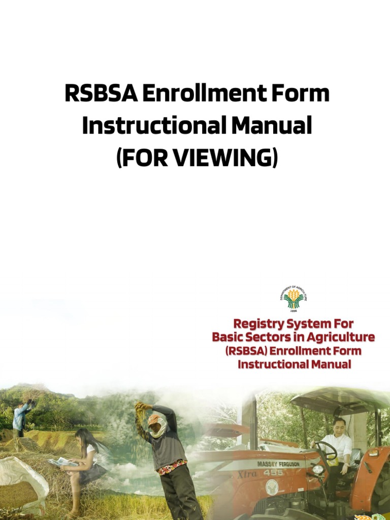 RSBSA Enrollment Form Instructional Manual (For Viewing) | PDF