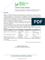Edital de Abertura N 001 2020 PDF