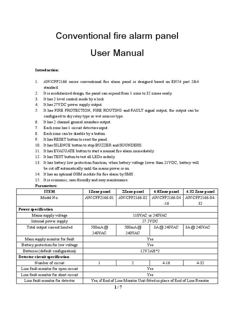Conventional Fire Alarm Panel Manual | PDF | Power Supply | Electronics