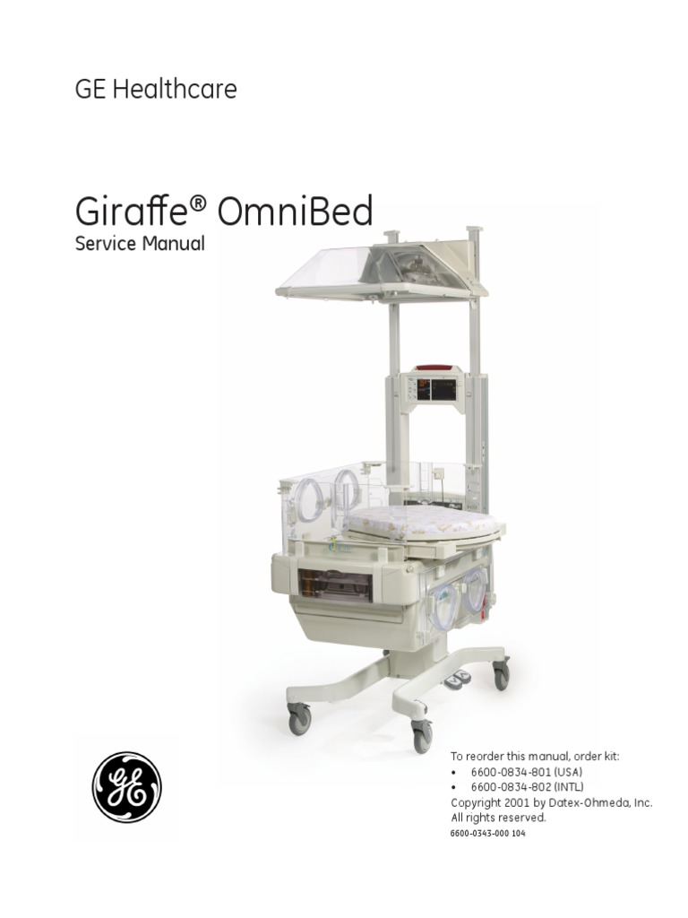 Datex-Ohmeda Giraffe OmniBed Incubator - Service Manual | PDF