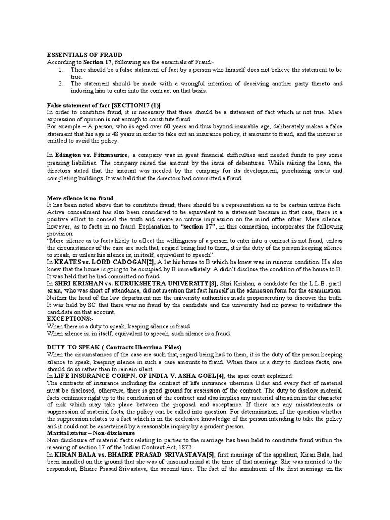 Essentials Of Fraud Pdf Misrepresentation Fraud