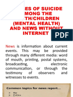 Causes of Suicide Among The Youth/Children (Mental Health) and News Without Internet