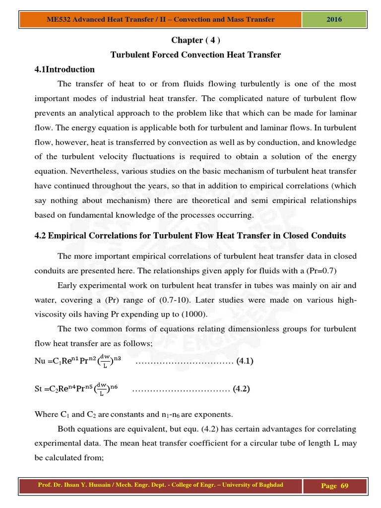 Turbulent Forced Convection Heat Transfer | PDF | Turbulence | Fluid ...