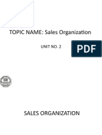 TOPIC NAME: Sales Organization: Unit No. 2