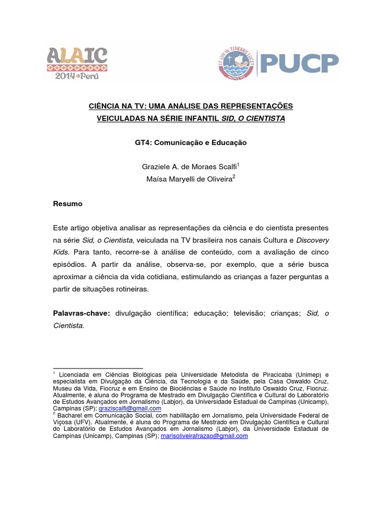 Ciencia Na TV SID O CIENTISTA | PDF | Science | Ciência e Tecnologia