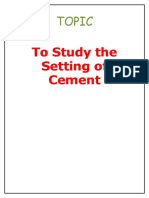 To Study The Setting of Cement: Topic
