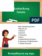 Mga Inaasahang Pagganap Sa Akademikong Pagsulat