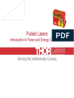 Laser Pulses Power Energy Equations