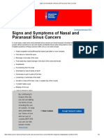 Signs and Symptoms of Nasal and Paranasal Sinus Cancers