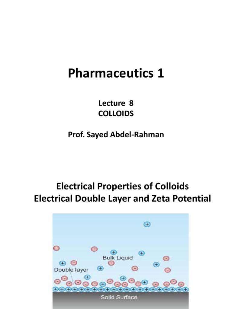 Understanding Colloidal Systems Electrical Properties of Colloids, the