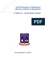 Efficiency and Performance of Remittance Collection of Banks in Bangladesh A Study On: Agrani Bank Limited