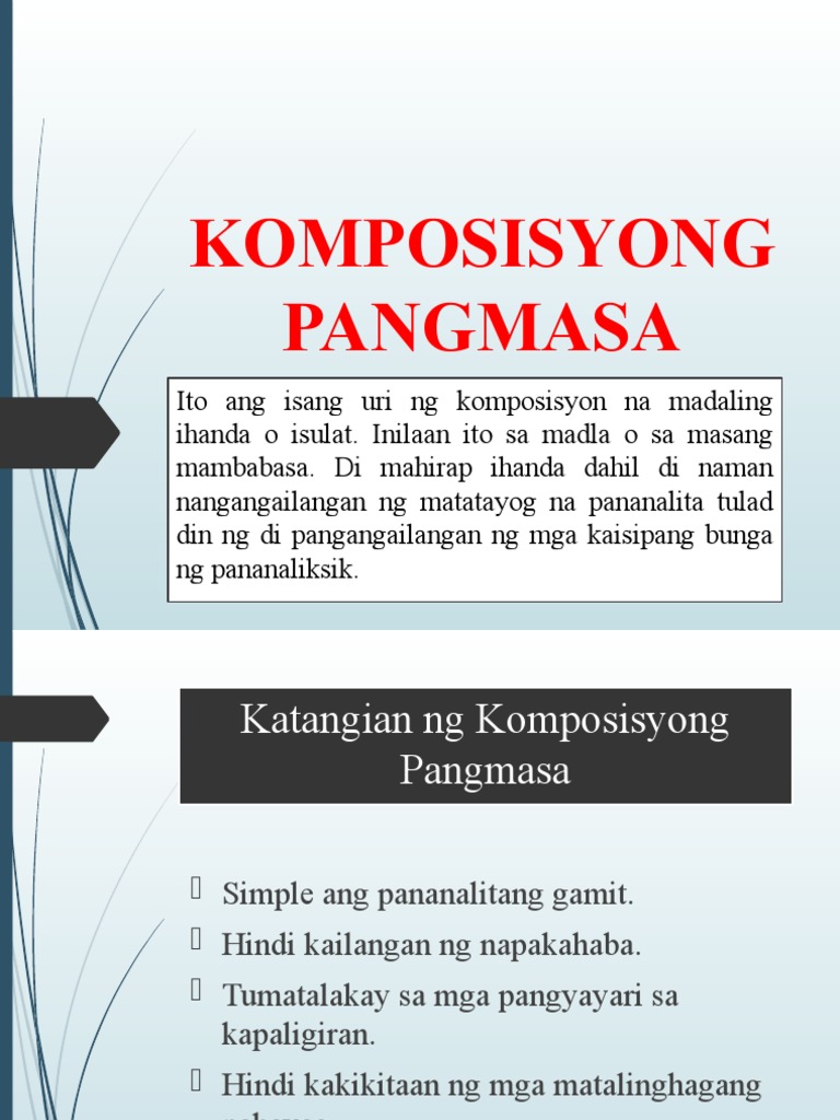Komposisyong Pangmasa Pdf