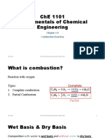 Che 1101 Fundamentals of Chemical Engineering: Combustion Reaction