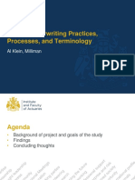Global Underwriting Practices, Processes, and Terminology: Al Klein, Milliman