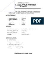 Modelo de Curriculum Vitae Simple en Word para Editar