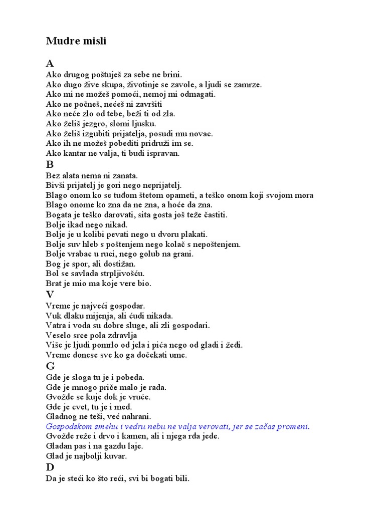 Mudre Misli | PDF