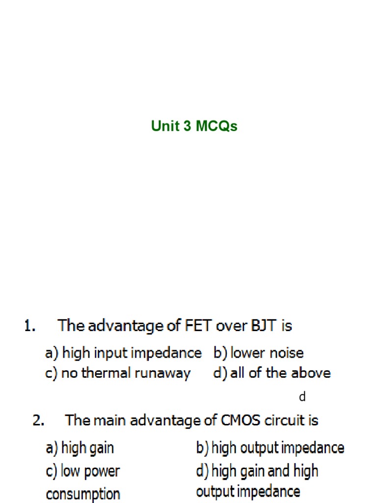 Unit 3 Mcqs | PDF
