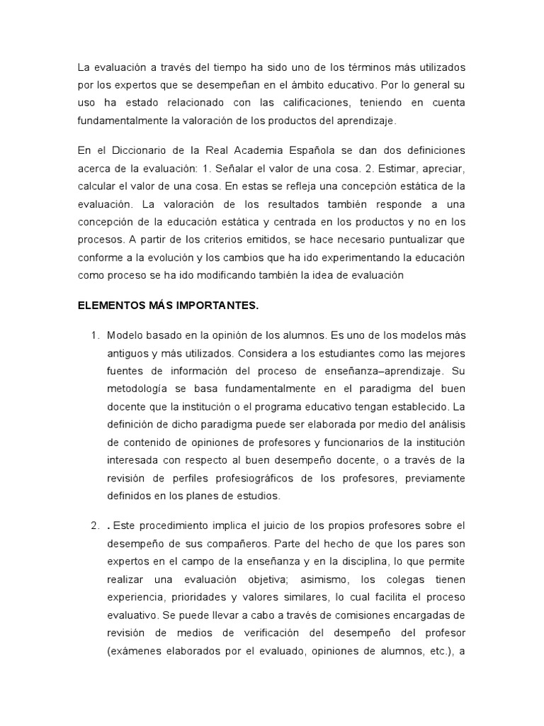 Modelos de Evaluación Educativa Efectiva | PDF | Evaluación | Maestros