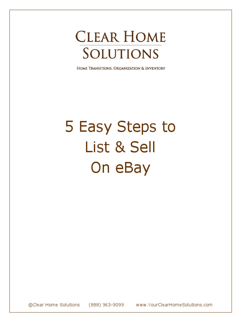 5 Easy Steps To List & Sell On Ebay | PDF | Auction | E Bay
