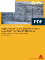 Application of Discrete Galvanic Anode Using Sika FerroGard-700s Reba