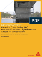 Method Statement: Corrosion Control Using Sika® Ferrogard®-300S Duo Hybrid Galvanic Anodes For Slim Structures