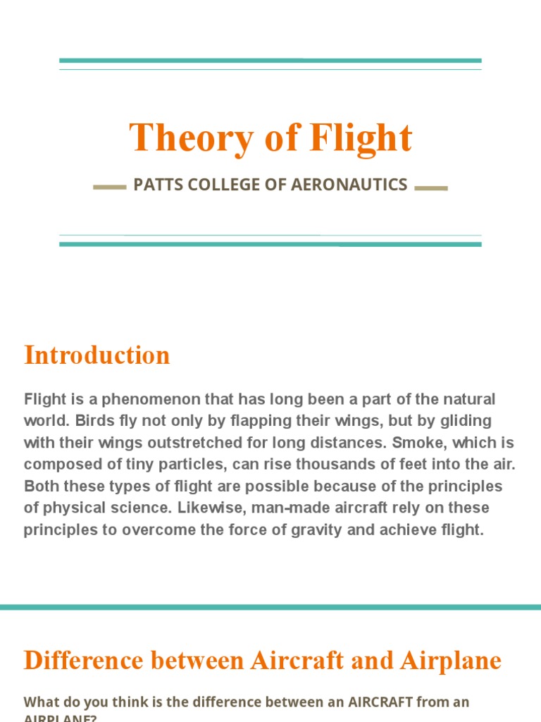 Introduction to Theory of Flight | PDF | Airspeed | Mach Number