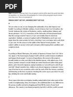 Reading Paper: 1 (6 Points, 1 Point Per Item) - You Are Going To Read An Article About The World's Best Diets