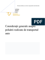 Considerații Generale Asupra Poluării Realizate de Transportul Auto