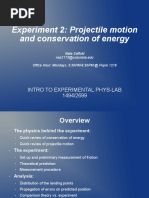 Experiment 2: Projectile Motion and Conservation of Energy: Intro To Experimental Phys-Lab 1494/2699