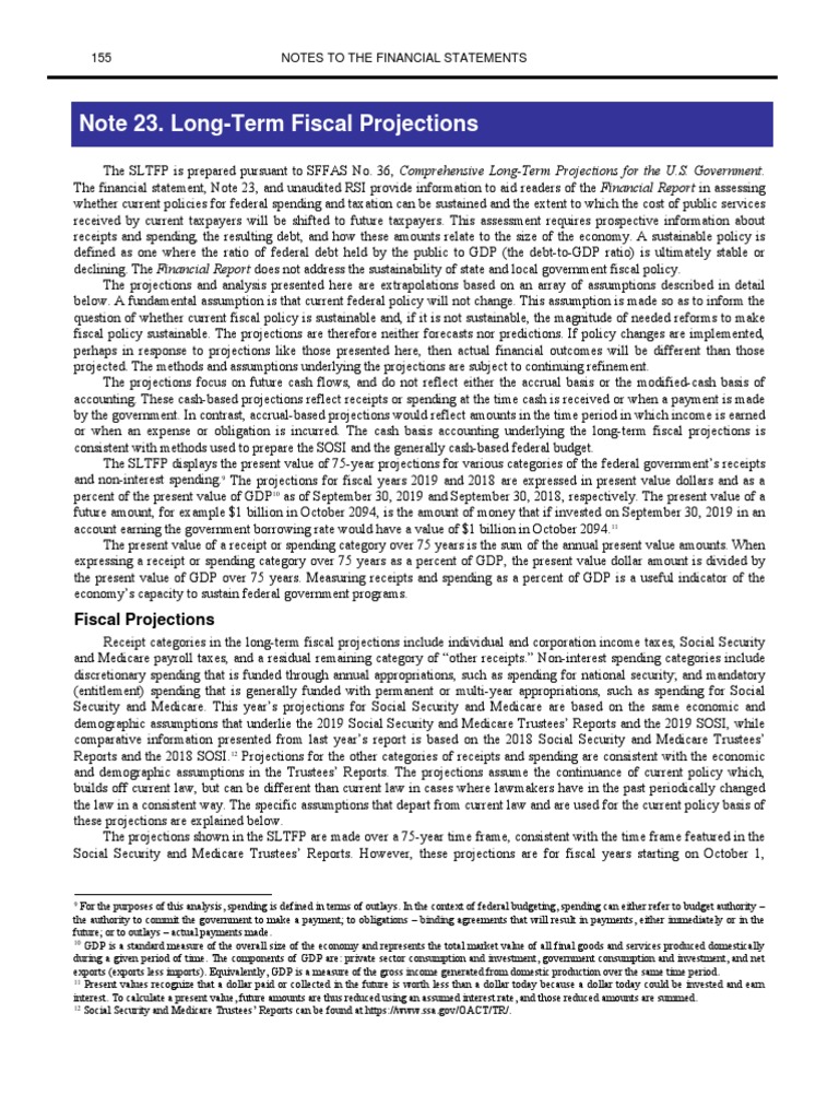 Note 23. Long-Term Fiscal Projections | PDF | Social Security (United ...