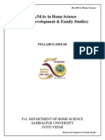 M.A/M.Sc in Home Science (Human Development & Family Studies)