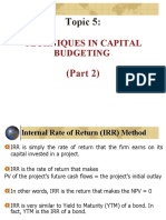 BWFF2043 - Topic 5 - Techniques in Capital Budgeting - Part 2