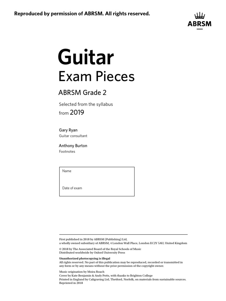 ABRSM Grade 2 Guitar Exam Pieces | PDF