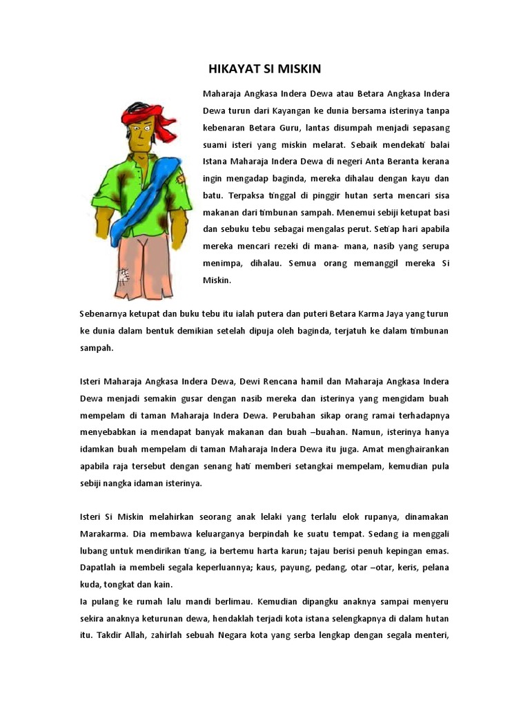 Hikayat Si Miskin Dan Unsur Intrinsiknya Berbagai Unsur