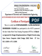 Certificate of Participation: SRM Valliammai Engineering College