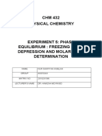 CHM 432: PHYSICAL CHEMISTRY EXPERIMENT 5 - PHASE EQUILIBRIUM AND MOLAR MASS DETERMINATION