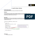 UDF: Calculate Wall Shear Stress: Problem/Description