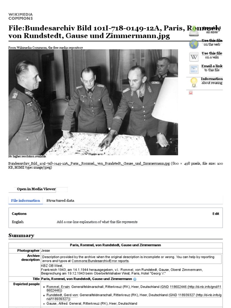 File:Bundesarchiv Bild 101I-718-0149-12A, Paris, Rommel, Von Rundstedt ...