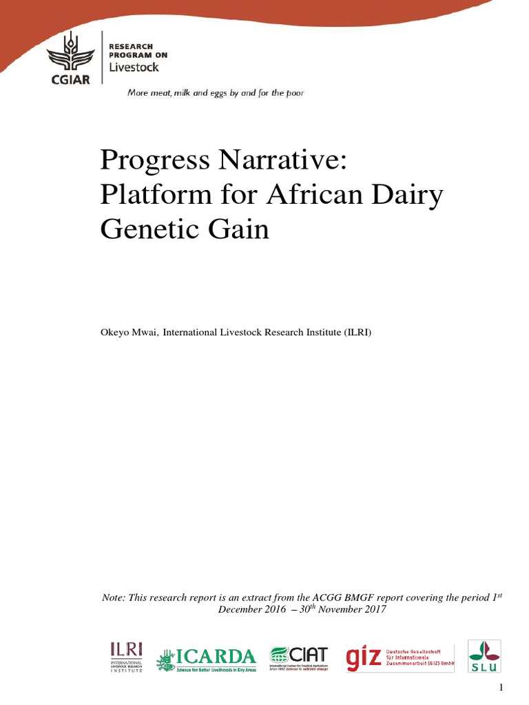 Progress Narrative: Platform For African Dairy Genetic Gain | PDF ...